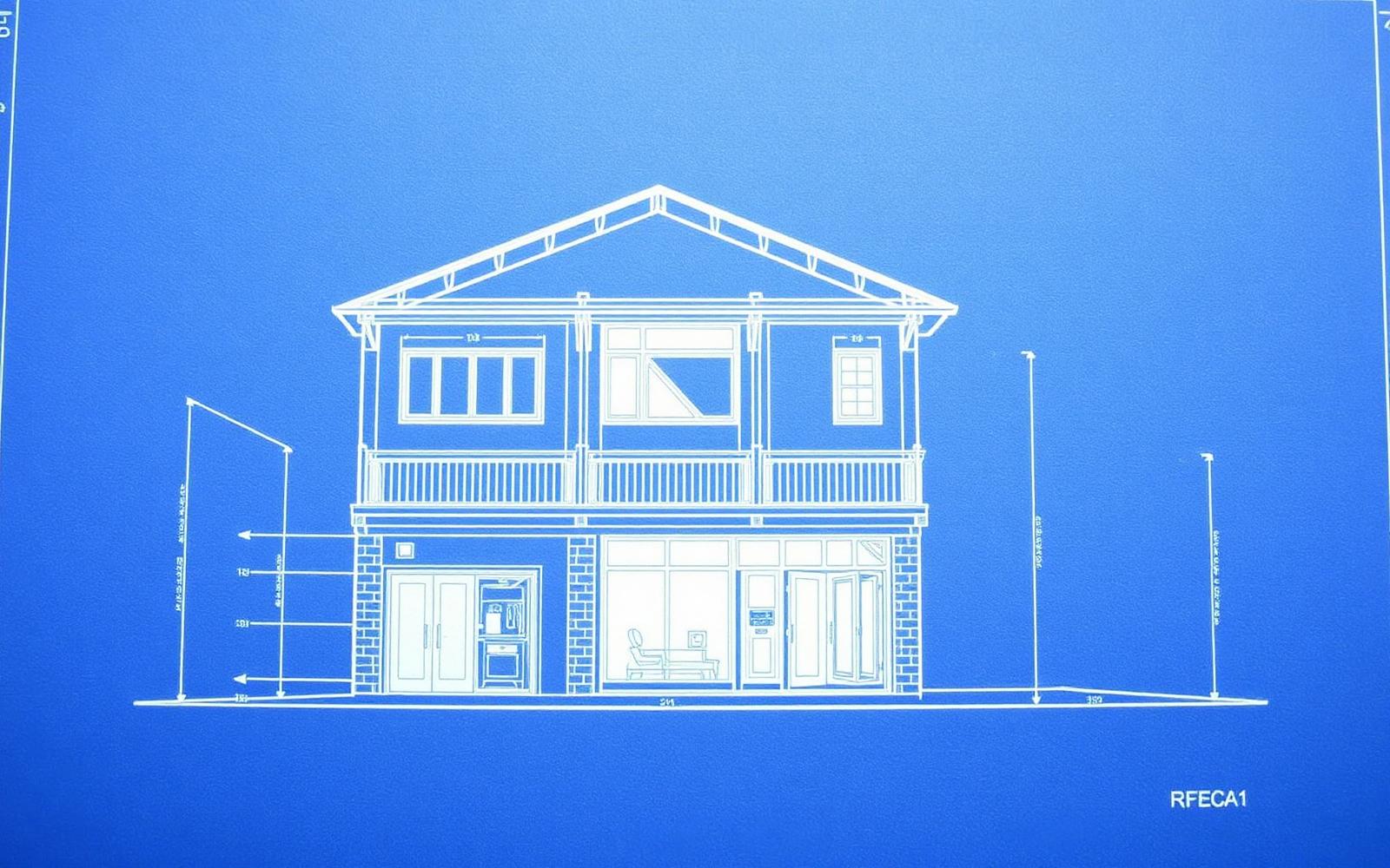 Architectural elevation drawing with dimensions